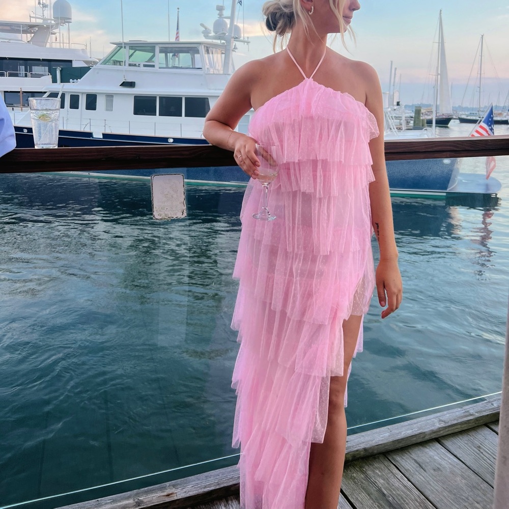 Pink Ruffle Dress From Fashion Nova